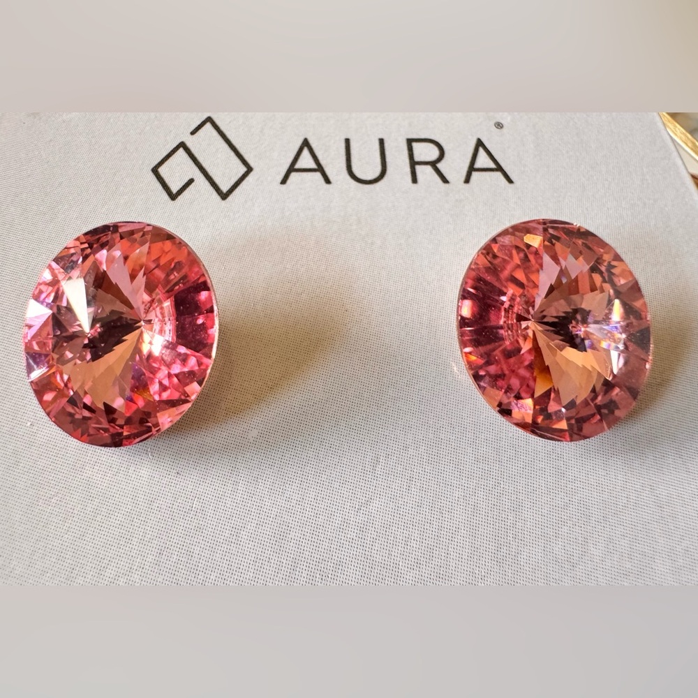 Aura Pink Stud Earrings